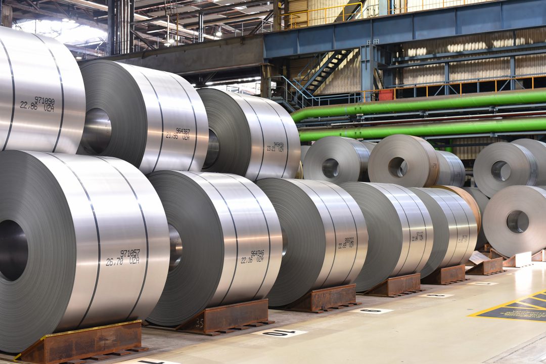 sheet metal in a steel mill